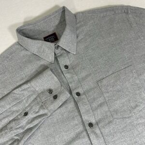 UNTUCKit Men's 2XLT Big & Tall Gray Sherwood Flannel Long Sleeve Button Up Shirt
